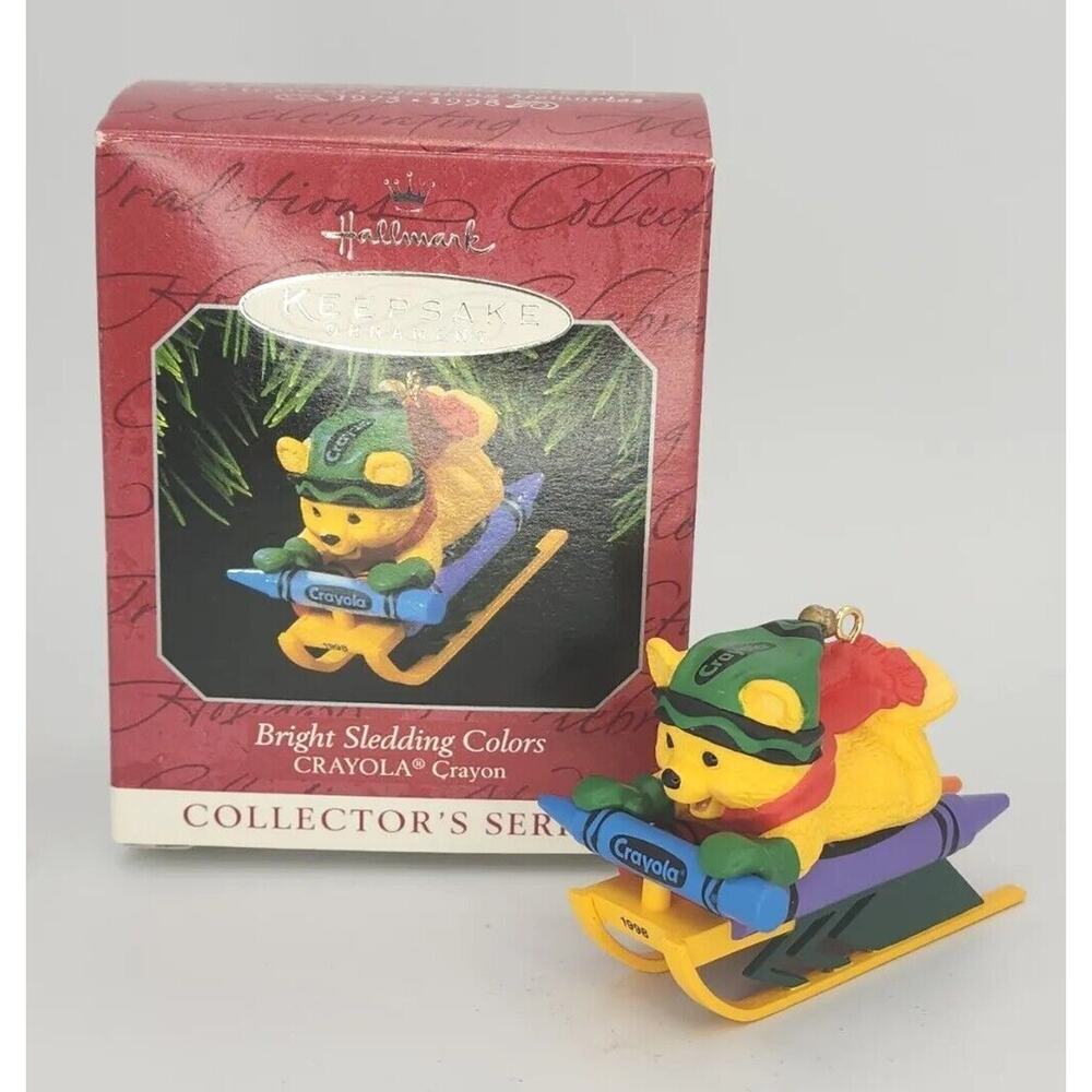 1998 Hallmark‎ Keepsake Bright Sledding Colors Crayola Christmas Ornament U236